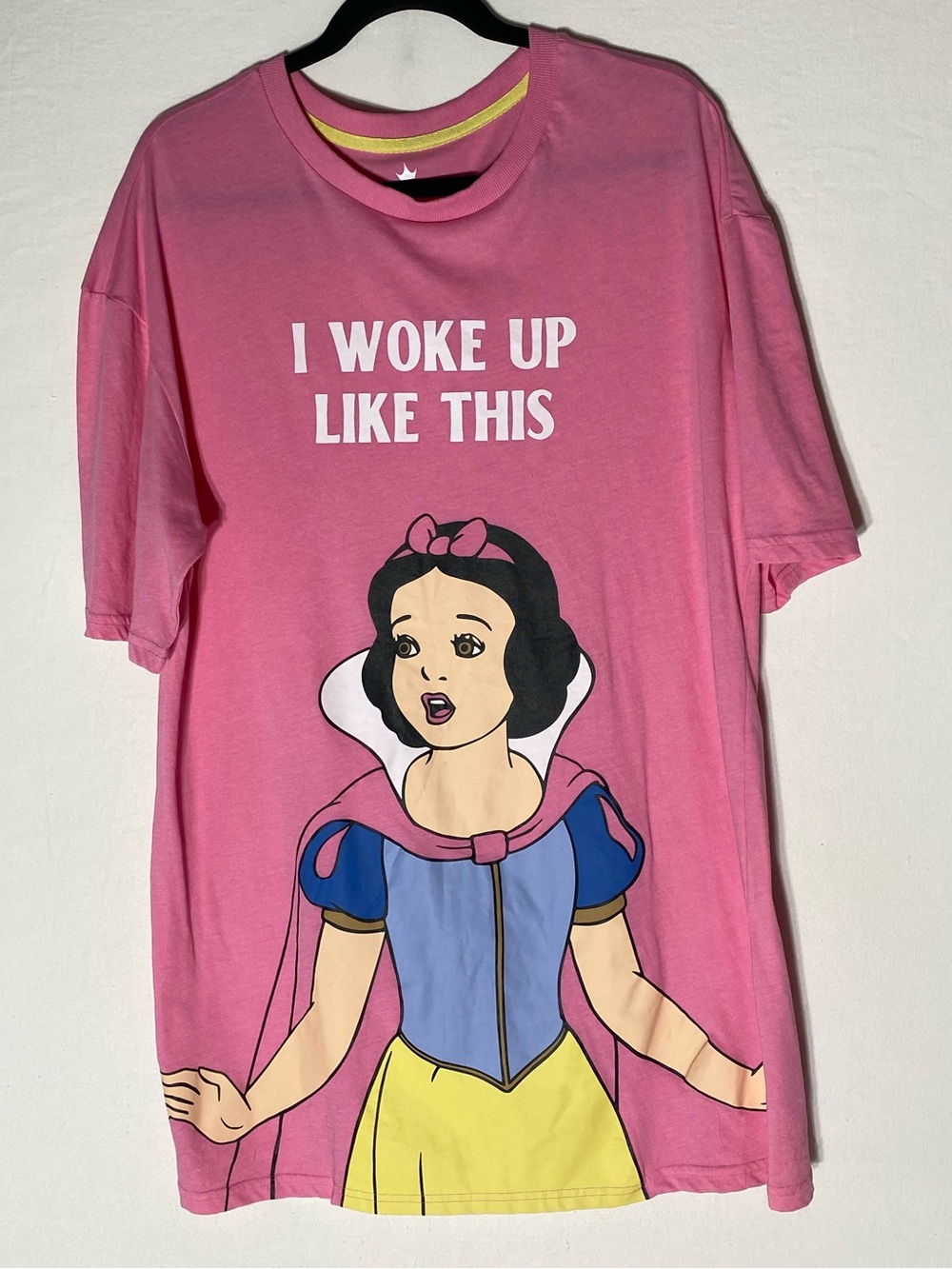Disney Princess Snow White I Woke Up Like This Pink Sleep Shirt Nightgown Size M